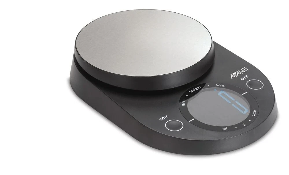 Avanti Large Display Digital Kitchen Scale (Black)
