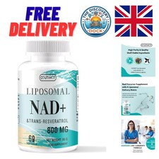Liposomal NAD+ 500mg & Resveratrol 300mg Softgels - 60 Count for Daily Wellness