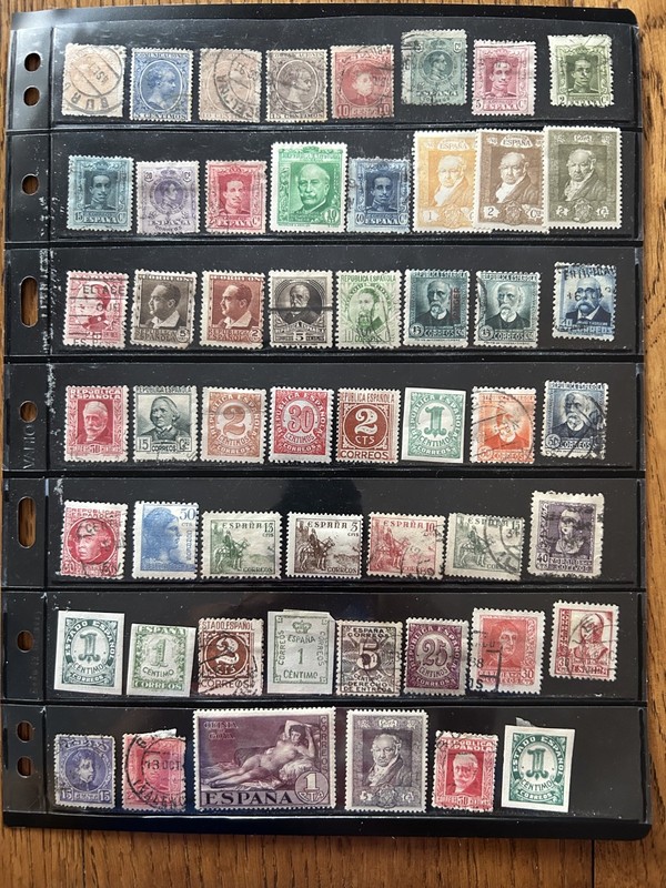 2 stock pages of used and mint stamps of Spain