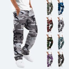 Men's Casual Joggers Pants Cargo Combat Trousers Camouflage Sports Sweatpants