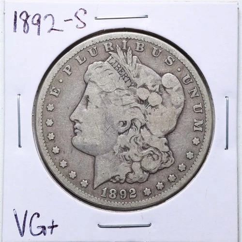 1892-S $1 Morgan Silver Dollar in VG+ Condition #5949