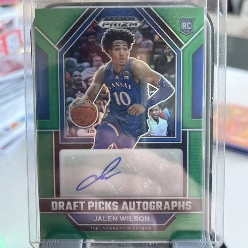 2023-24 Panini Prizm Draft Picks Green Prizm Jalen Wilson #DPA-JWL  Auto RC