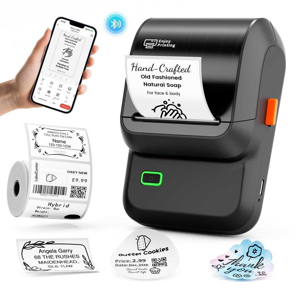 Bluetooth Label Maker M100 with App Connectivity and Tape
