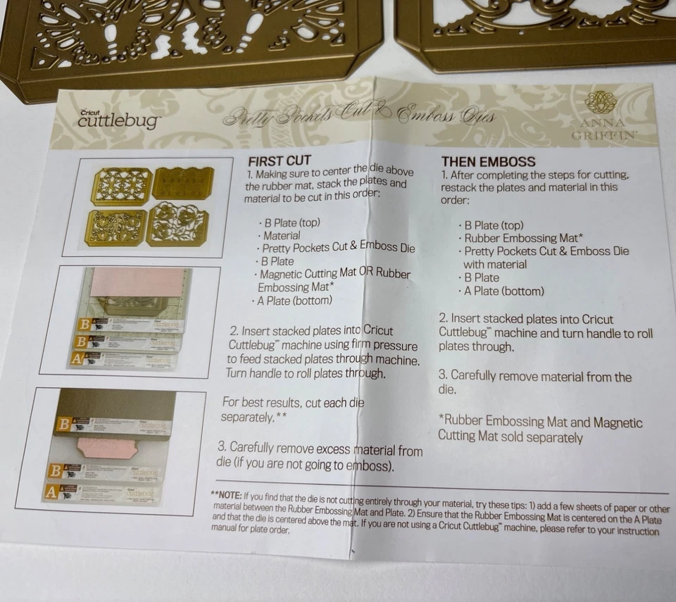 Anna Griffin Pretty Pockets Cut & Emboss Dies Cricut Cuttlebug Crafts - Image 4 of 4