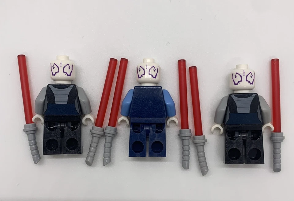 LEGO Asajj Ventress Minifigure Lot of 3 7676 7957 Star Wars w/Lightsabers USED - Image 2 of 2