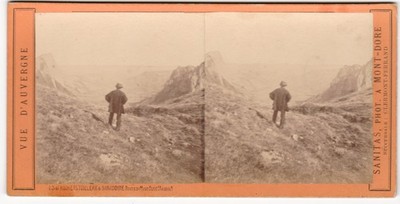 Auvergne Sanitas Mont Doré Mann Felsen Tuillere Sanadoire Stereo Foto ca 1865