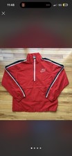 Nike Athletics Windbreaker Jacket Mens L Red Black White Colorblock Full Zip