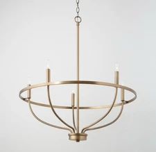 Capital Lighting 428551AD Greyson 5-Light Chandelier 29"W Taper Candle Brass
