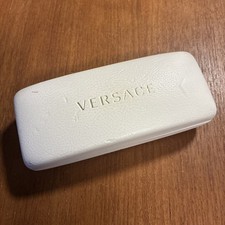 Versace Hard Clamshell Eyeglasses Sunglasses Case White Leather