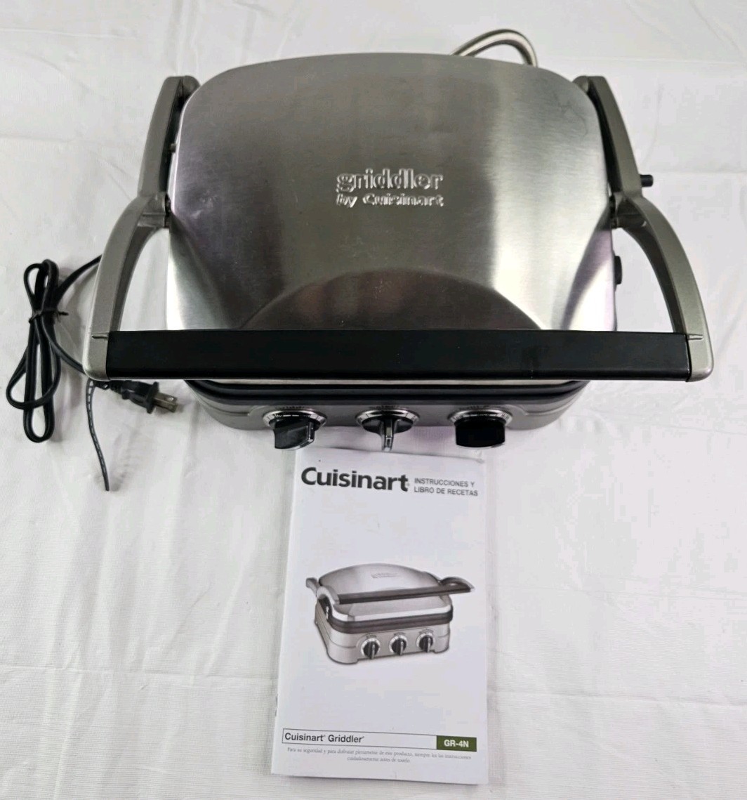 Cuisinart Griddler Stainless Steel Panini Press Sandwich Tested Sanitized GR-4N