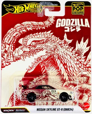 Nissan Skyline GT-R BNR34 GODZILLA *RR* Hot Wheels Pop Culture 979N Premium 1:64