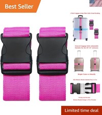 Elevate Travel: 2 Pack Adjustable Luggage Straps with Quick Release Buckle in...