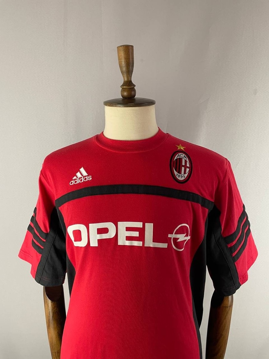 Adidas Vintage Mens AC Milan Opel Football Soccer Shirt Jersey