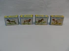 Marx 4 1960s Blue Ribbon Dogs Figures w/Boxes Terrier Basset Pointer Spaniel
