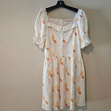Ivy City Co Womans NWT Fruit Medley Peach Strawberry Pretty Dress Size 16  Print