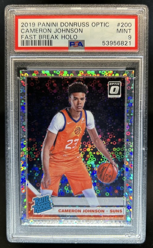 2019-20 Panini Donruss Optic Cameron Johnson Fast Break Holo RC #200 Suns PSA 9
