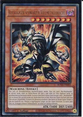 Yu-Gi-Oh ROTA-DE005 Rotäugiger schwarzer Vollmetalldrache NM/Mint DE.