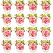 Sherr 24 Pcs Wedding Rose Wrist Corsage Wristlet Band for Bridal Bridesmaid W...