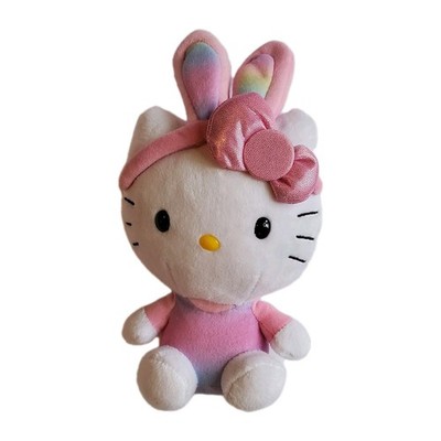 Hello Kitty Ty Easter Beanie Baby Plush Rainbow Bunny Pastel Ears Shirt 6 