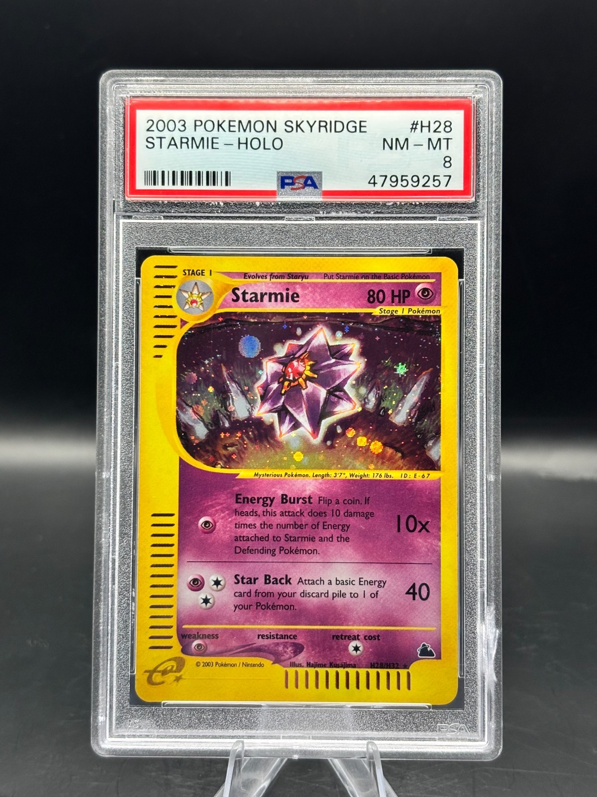 STARMIE SKYRIDGE HOLO #H28 [PSA 8 POP 100!] 