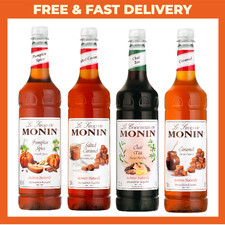 Monin 1L Syrups for Coffee & Cocktails | Used by Costa | Multiple Flavours