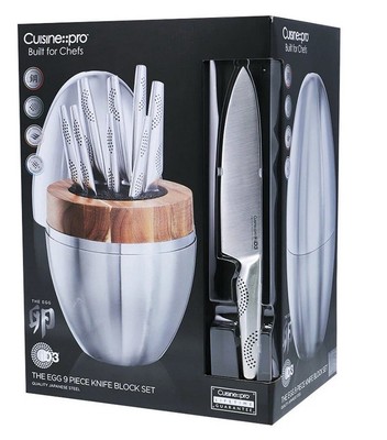 Cuisine pro  iD3  Japanese Steele  SAMURAI  THE EGG 9-Piece Knife Block SILVER