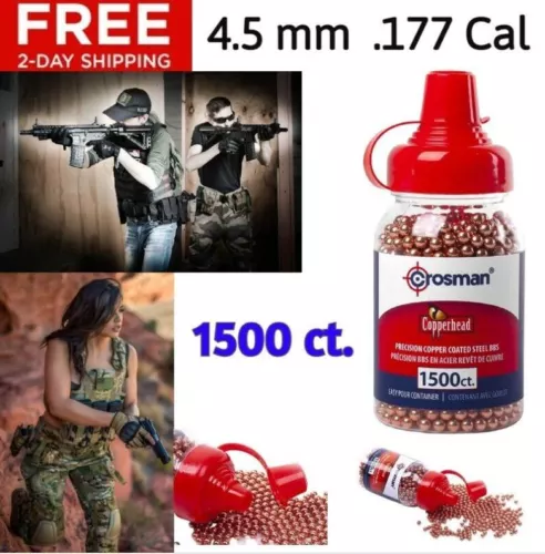 Balines Airgun BBs Cobre Metal Pistola De Aire Municion 4.5mm .177 Cal Crosman - Bild 1 von 5