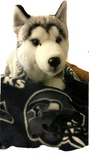 DOG SIZE FLEECE BLANKETS, Pet Blanket Travel Throw Cover SEAHAWKS BLUE