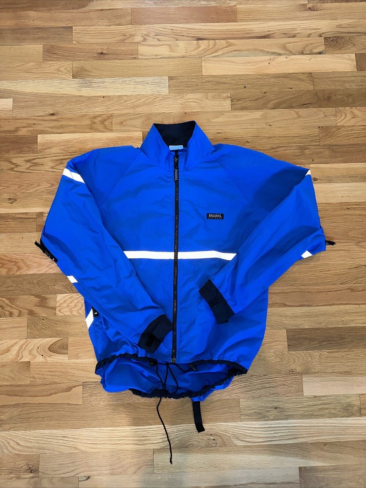 Running Room FitWear Blue Jacket Reflective Full Zip Men's Size L eBay