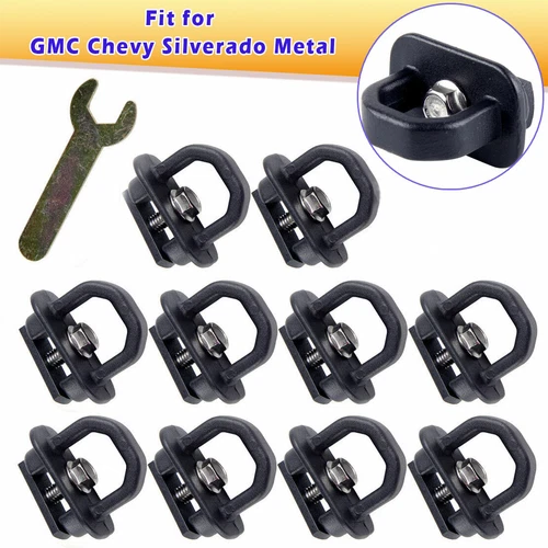 9Pcs Tie Down Anchor Truck Bed Side Wall Anchors For GMC Chevy Silverado Metal - Picture 1 of 4