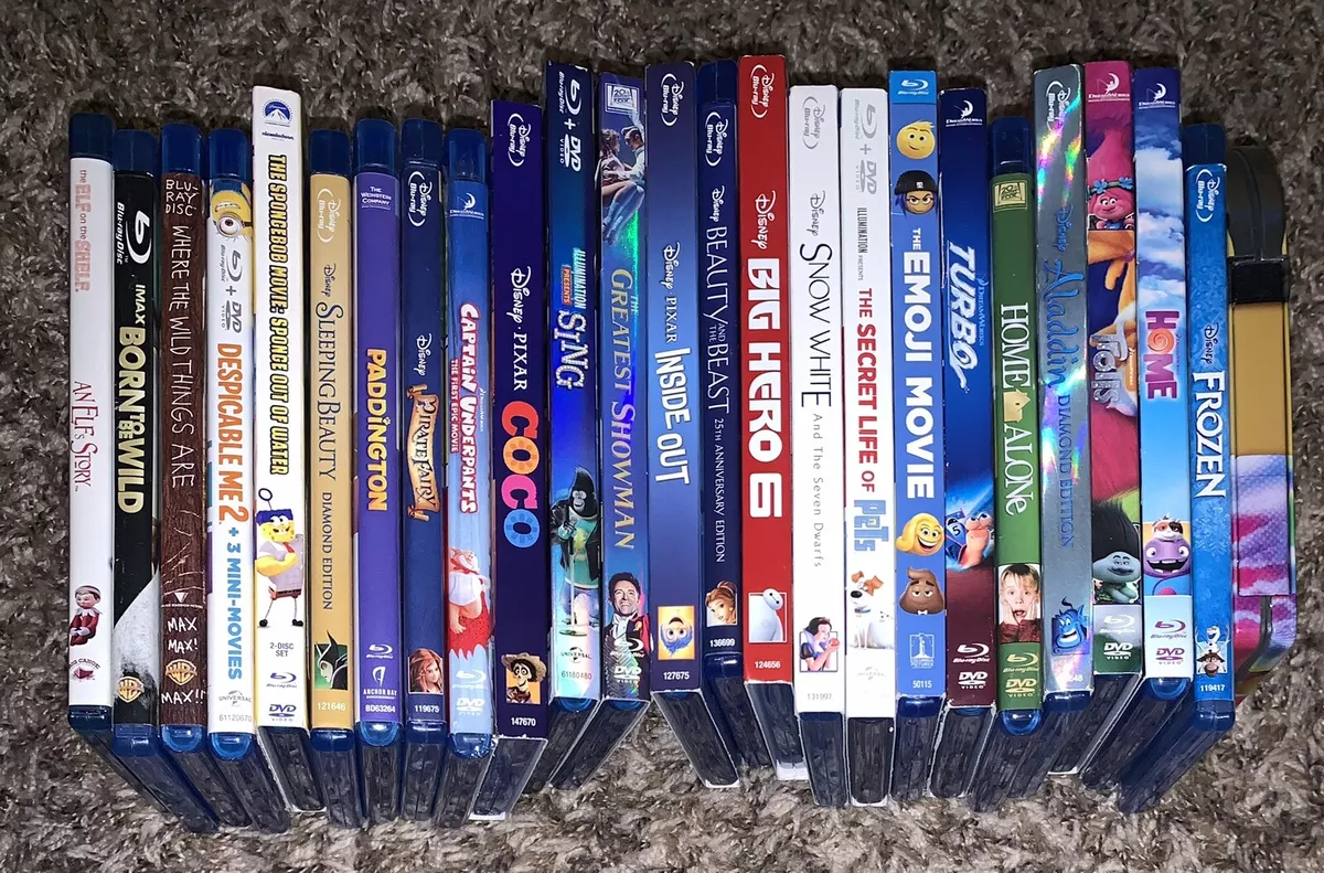 Disney Pixar Blu-Ray Blue LOT - 25 DVD's - Minions Aladdin Frozen