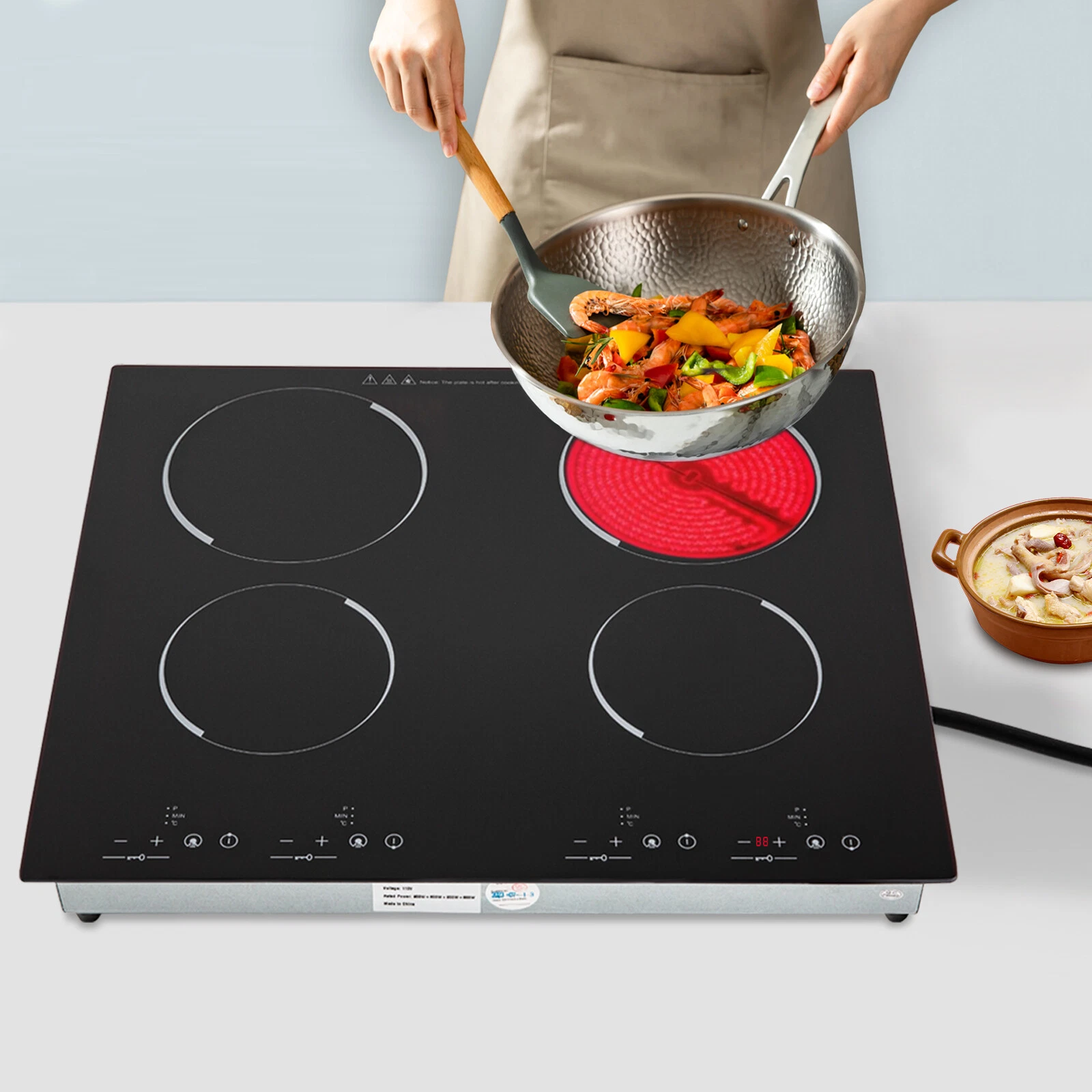 4-Burners Electric Ceramic Cooktop Built-in Cooktop Stove Ceramic Cooking Stove