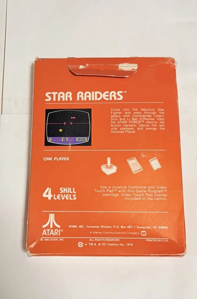 1982 Star Raider Video Game For Atari 2600 NIB Damaged Box No Touchpad Untested - Image 2 of 4