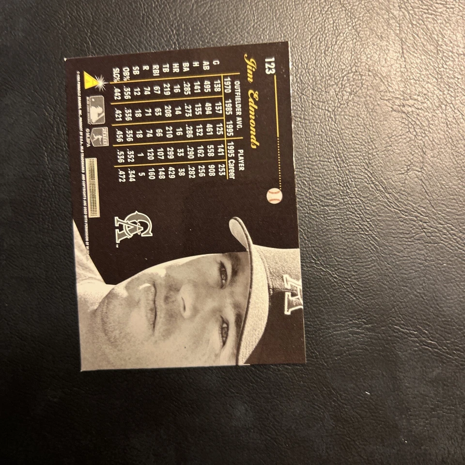 Cnu 1996 Pinnacle Aficionado #123 Jim Edmonds, California Angels - Image 2 of 2