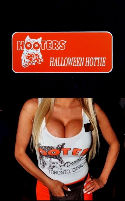 Hooters Uniform Halloween Hottie Name Tag Waitress Bartender Lingerie costume xt