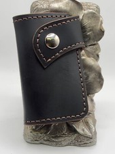 Genuine Leather Hand Made,hand stitched,bifold wallet,mid size,vertical 182 new