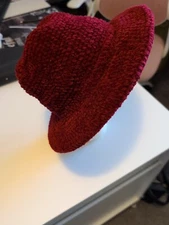 Women's Scala Red Hat Society Burgundy Winter Hat Soft 100% Acrylic 