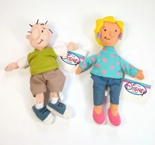 The Disney Store Bean Bag Plush - Doug and Patti Figures - New With Tags