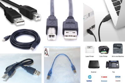 Cable USB 2.0 Printer Lead A Male to B 25cm/50cm/1m/2m/3m/5m Canon Epson HP