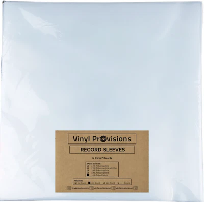 VINYL PROVISIONS 100 Clear Plastic LP Outer Sleeves 3 Mil. HIGH QUALITY Vinyl Record Album Covers