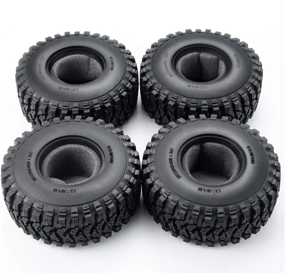 4PK -2.2'' Rubber Tires OD with Foam 125mm for 1:10 RC Crawler Axial Wraith- NEW - Image 3 of 4
