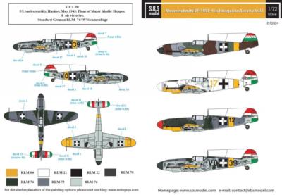 S.B.S Models, 1:72, D72024, Messerschmitt Bf-109F in Hungarian Service Vol. I.
