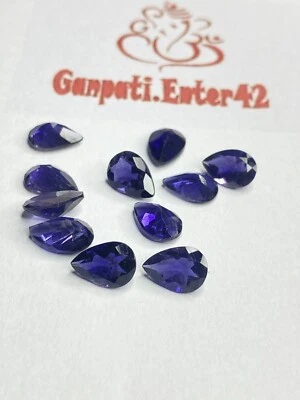 Pierre Naturelle D’Iolite Poire Taillée Facettée 10x7 mm Tailles Calibrées - Photo 1/4