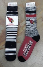 NFL Arizona Cardinals 2 Pack Gift Set OSFM Men's Dress Socks Argyle Deuce Large