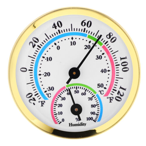 Mini Pointer Thermometer Hygrometer with Plastic Lens and Aluminum Alloy Ring
