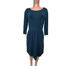 Cynthia Rowley Pullover Long Sleeve Knit Dress Women's Size Medium Teal