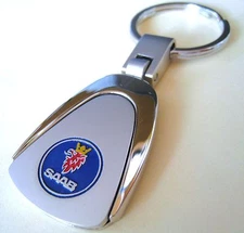 SAAB KEY CHAIN RING FOB 9-3 9-5 9-7X 900 9000 TURBO AERO CHROME NEW