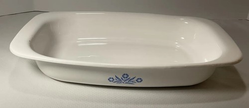 CorningWare P-21 blau Kornblumenröster Röstpfanne mit Holzgriff Wiege - Bild 8 von 19