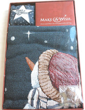 Couverture bonhomme de neige et enfant Make A Wish hiver, oreiller, plaque étoile, 50" x 60" en boîte