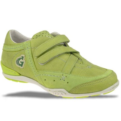 GiGa Shoes Leder Sneakers Halbschuhe, Grün, Klettverschluss, Gr. 31